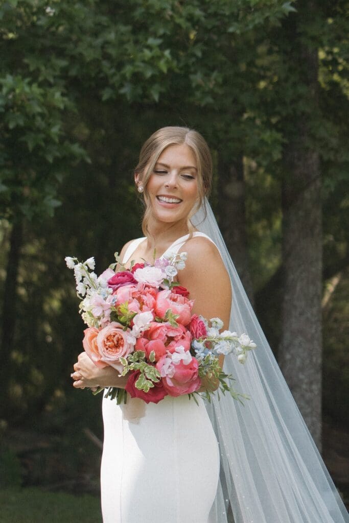 summer-bold-pink-blue-peach-peony-wedding-bouquet-the-carriage-house-wedding-venue-AVP-ashleys-visions-productions-houston-wedding-planner