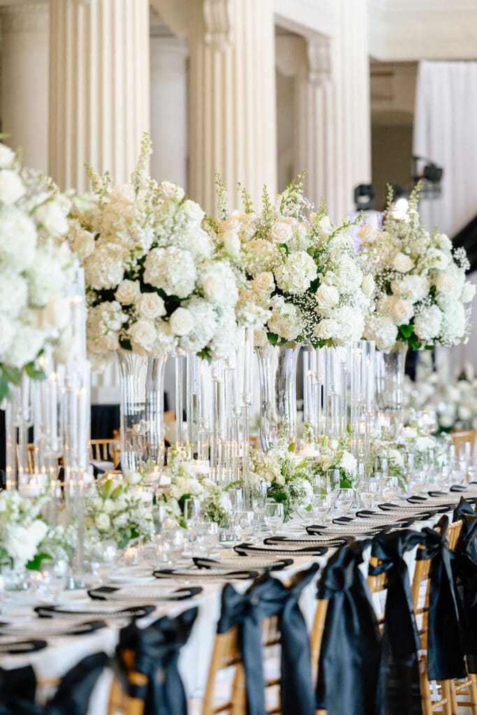 Corinthian-Houston-black-white-wedding-white-green-florals