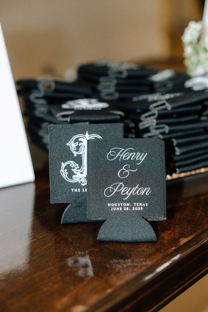 Corinthian-Houston-black-white-wedding-koozies